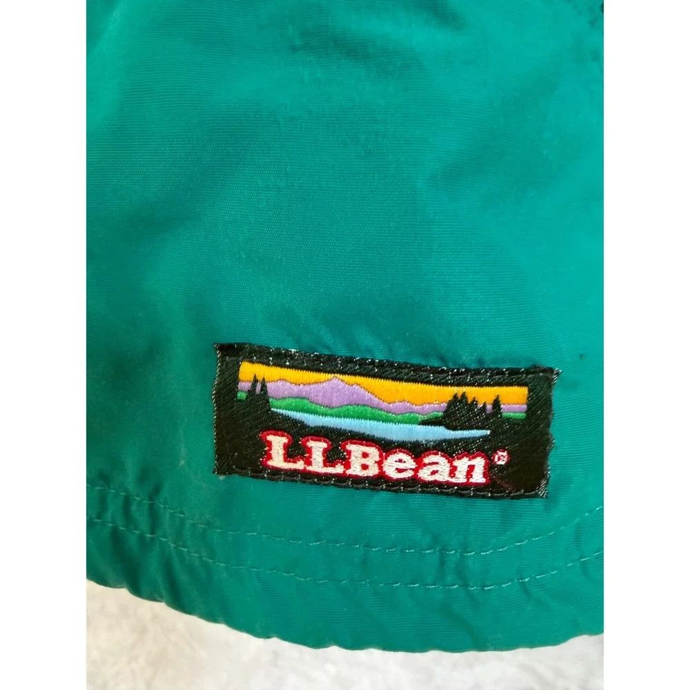 Vintage LL Bean Anorak Windbreaker Mens XL Teal Green Half Zip Made in USA E313